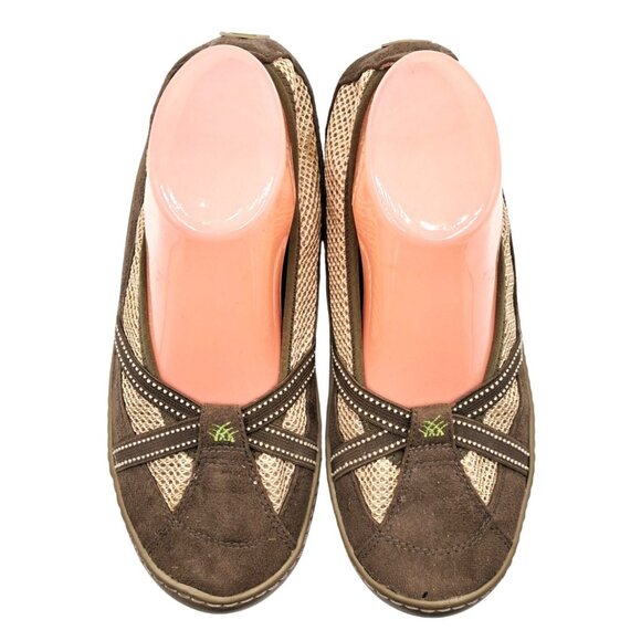 Terrasoles Shoes - Terrasoles Echo Shoes Womans Size 9 Crossband Slip On Loafer Browns